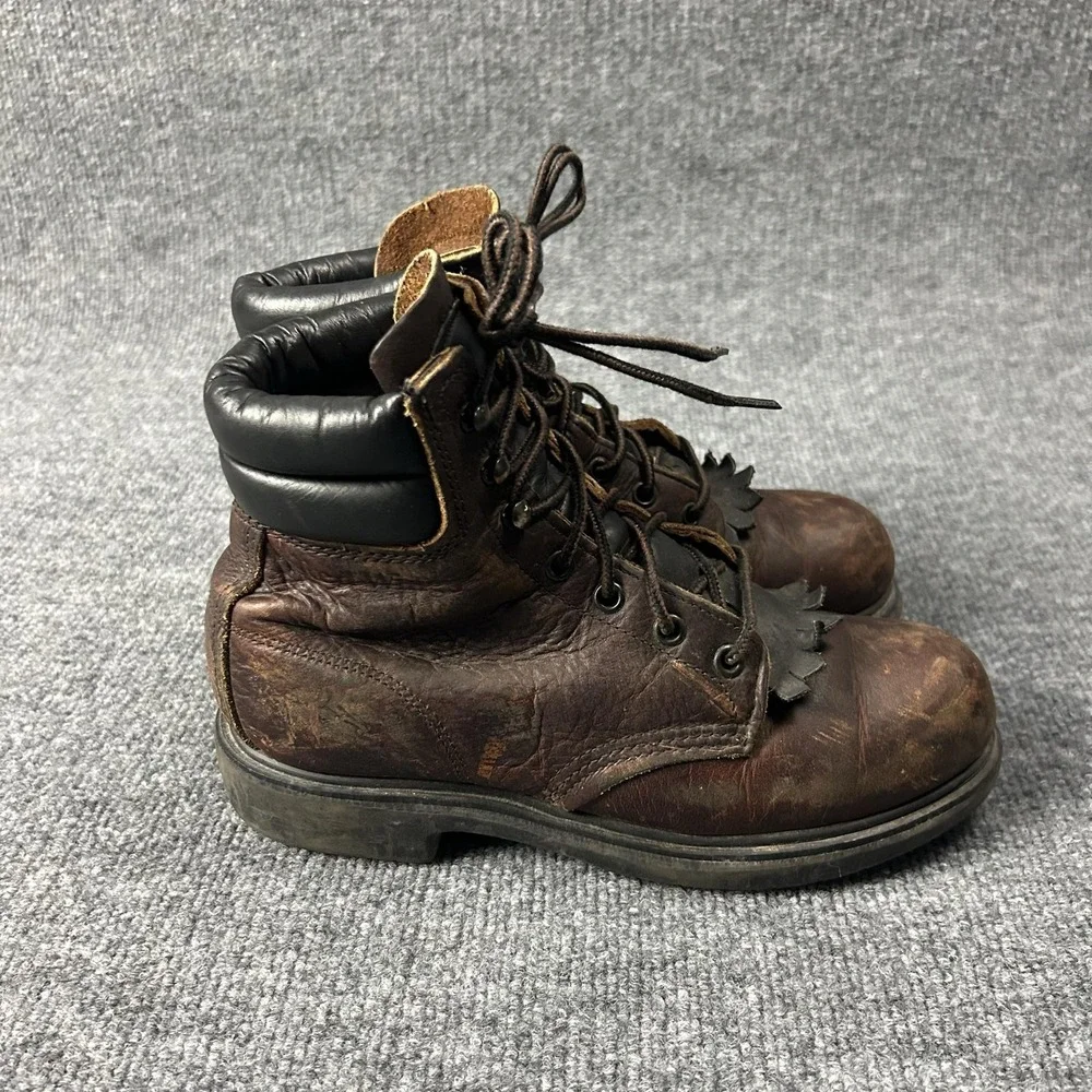 Red Wing USA Brown Leather Steel Toe EH Work Boots Oil Resistant Men's 7 ANSI Z4